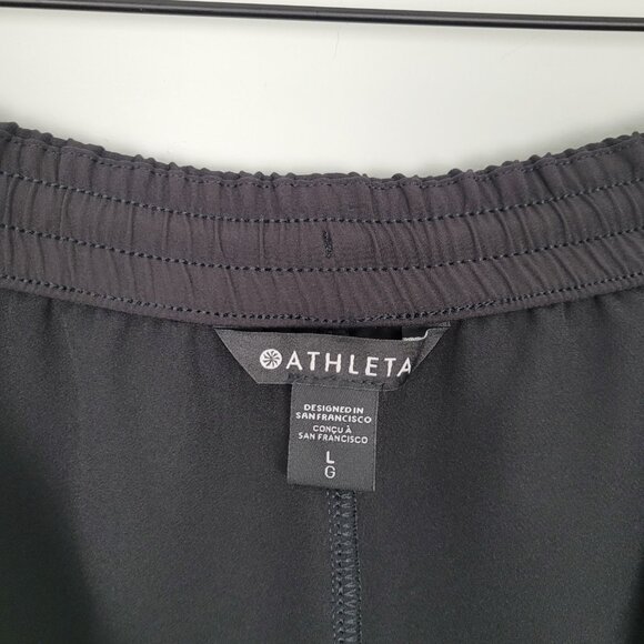 Athleta Promenade High Rise Cargo Pant Relaxed Wide Leg Pants Black Size L - Picture 14 of 14